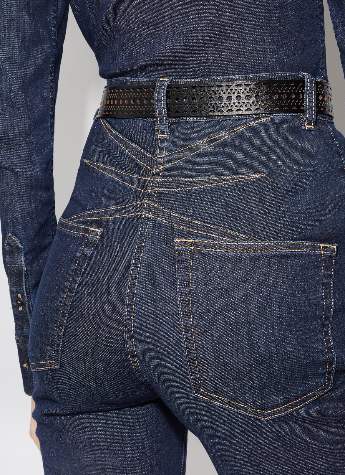 Long bootcut denim pant ALAÏA BLUE LONG BOOTCUT DENIM PANT